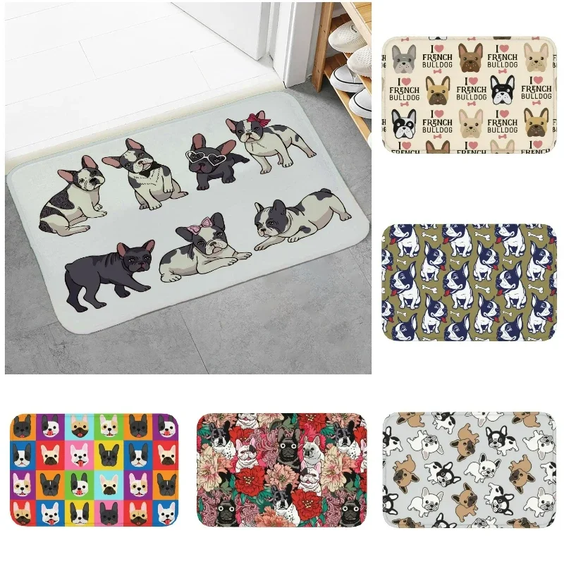 

Напольный коврик с рисунком французского бульдога, приветственные коврики, коврик для входа в спальню, коврик для собак, коврик для передней двери, нескользящие кухонные коврики