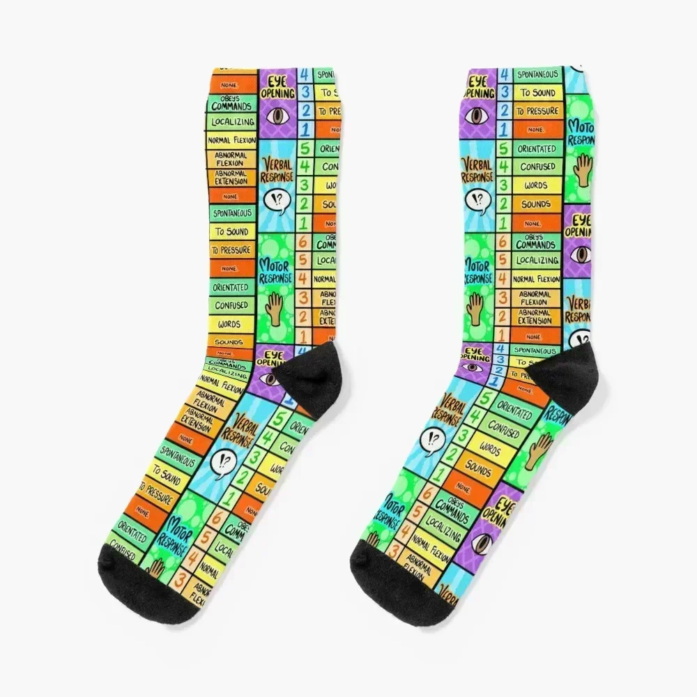 Vibrant Glasgow Coma Scale Socks sheer winter thermal hip hop Women's Socks Men's