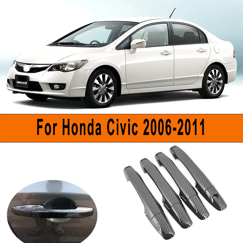 

Car Door Handle Cover Trim Sticker Styling Scratch Resistant Auto Accessories For Honda Civic 2006-2011 2010 2009 2008 2007