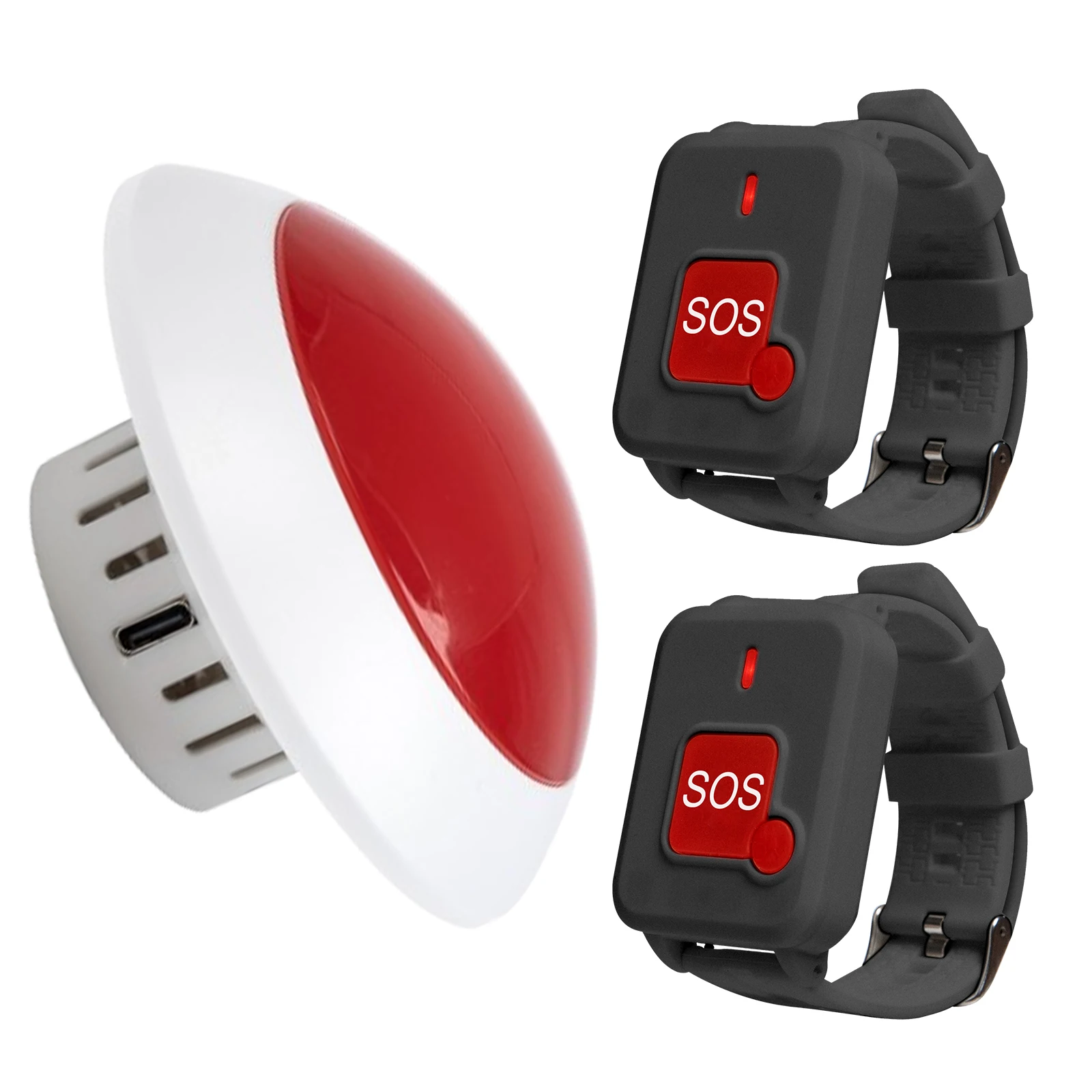 Emergency Call Button for Elderly, Wireless Nurse Call Light System for Handicap, Medical Alert Alarm with LED Flash, USA Stock