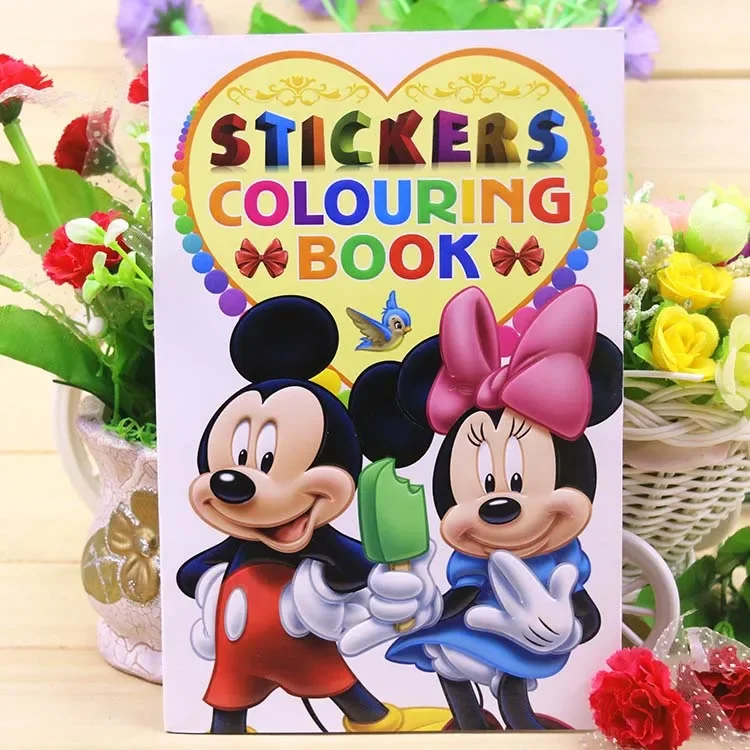 Disney cartoon girls frozen coloring book Mickey Minnie Drawing boys cars picture book Painting Supplies toys