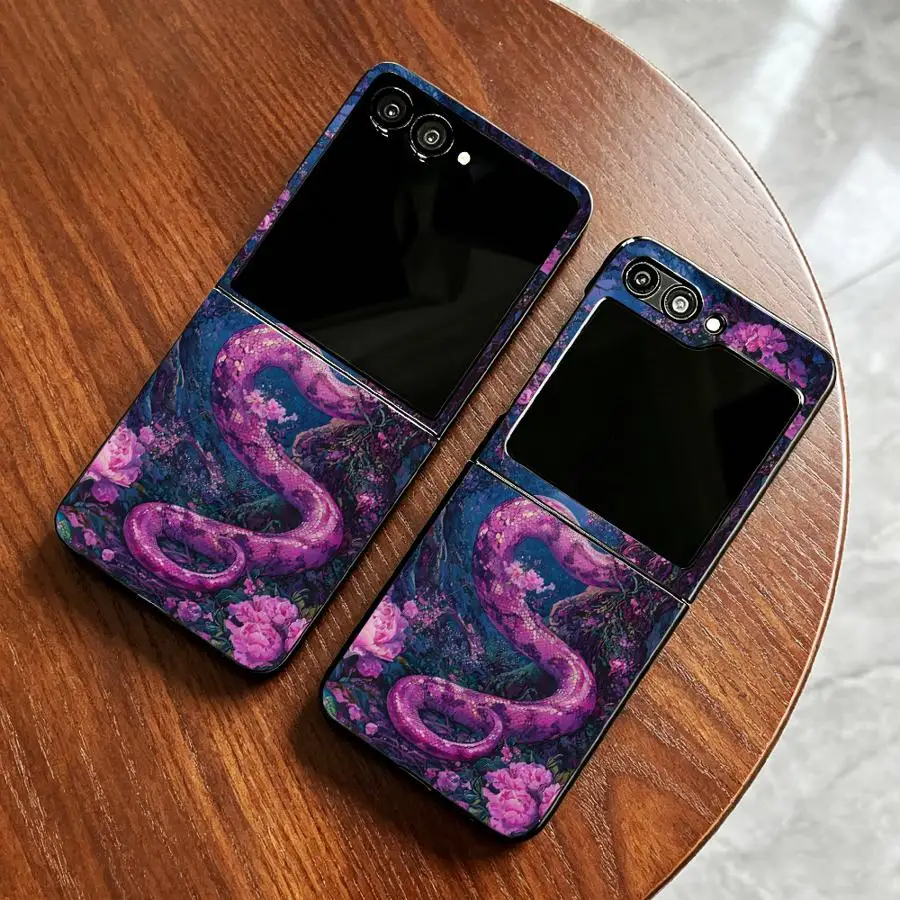 Чехол для Samsung Galaxy Z Fold 7 6 5 4 3 Z Flip 7 6 5 4 3, креативный мультяшный дизайн со змеей