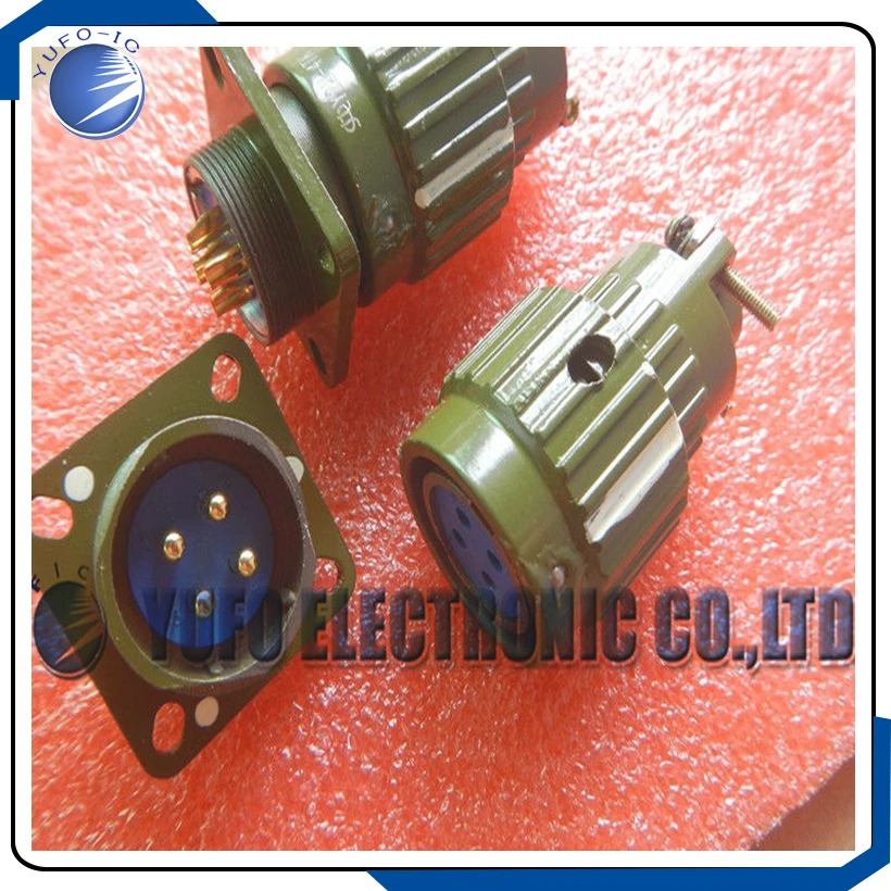 Free Shipping One Lot 5,Military gold Twist Male Female 4-Pin  ,4PF air aviation plug