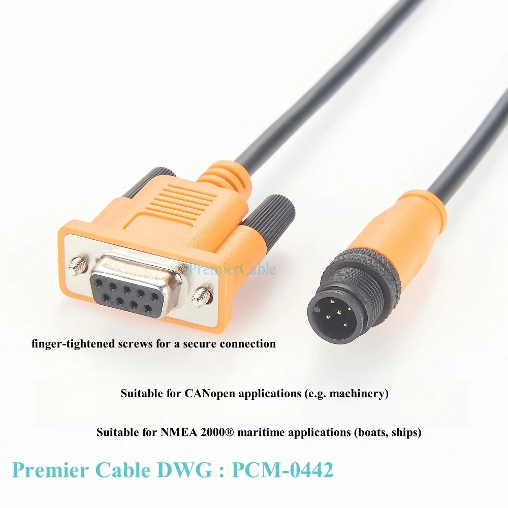 M12 Male 5Pin to DB9 Female Can Connecting Cable NMEA2000 Canopen Data Logger Cable CAN Bus Adapter Cable Serial Cable