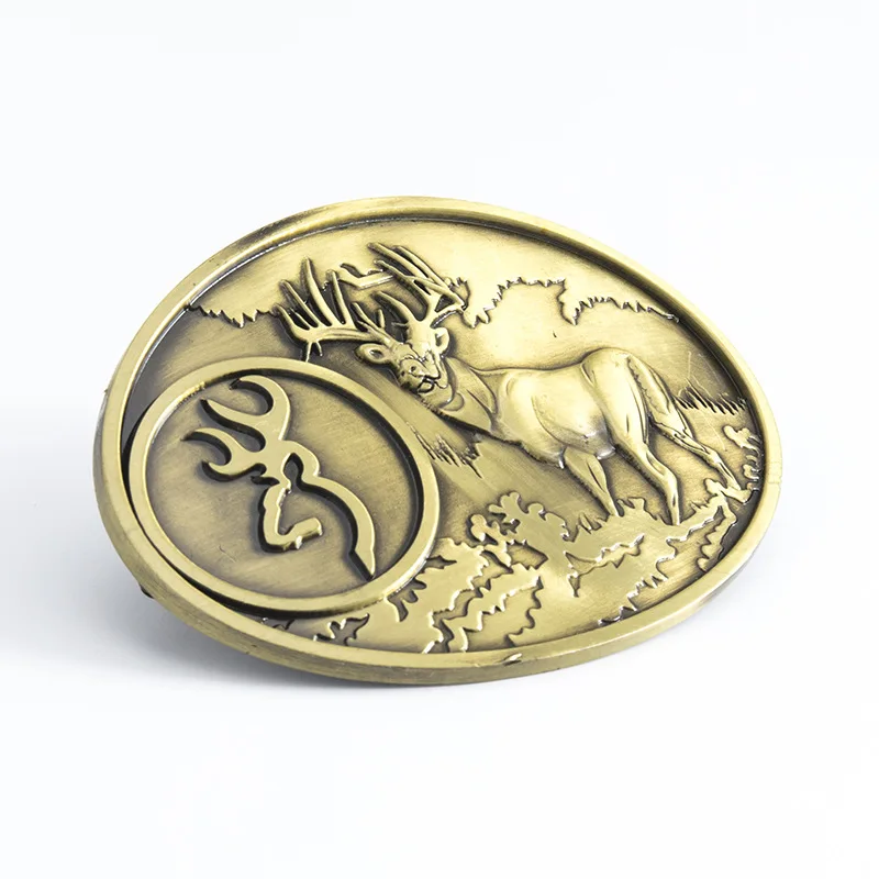 Cheapify Dropshipping Ovale Zinklegering Metalen Golden Animal Sika Herten Vrouwen Riem Gesp