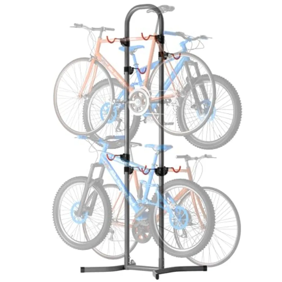 

4 Bike Rack Bicycle Rack Bike Storage Rack for Garage Home Freestanding Gravity Bike Stand Adjustable Vertical Bicycle Holder f