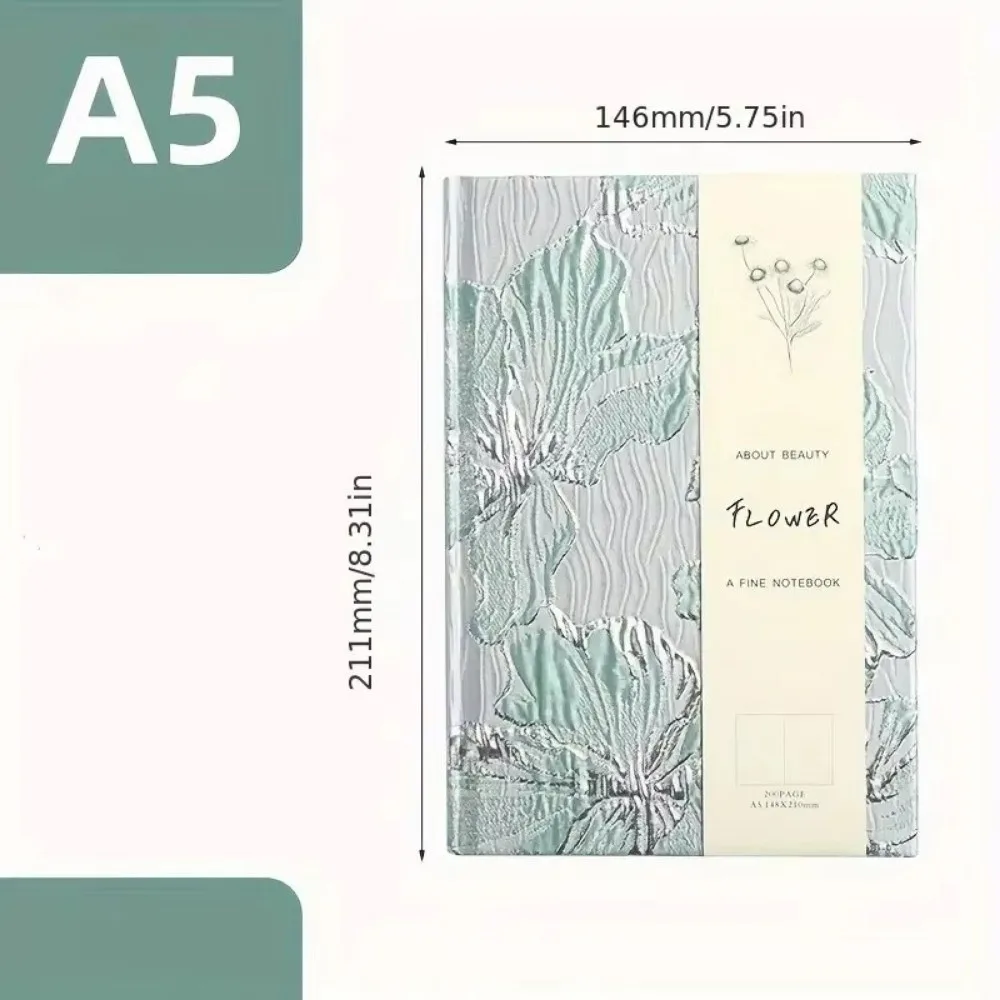 Creative A5 Hardcover Notebook Embossed Lily Gold Cover Hand Account Book Thick Paper Notepad Office Supplies
