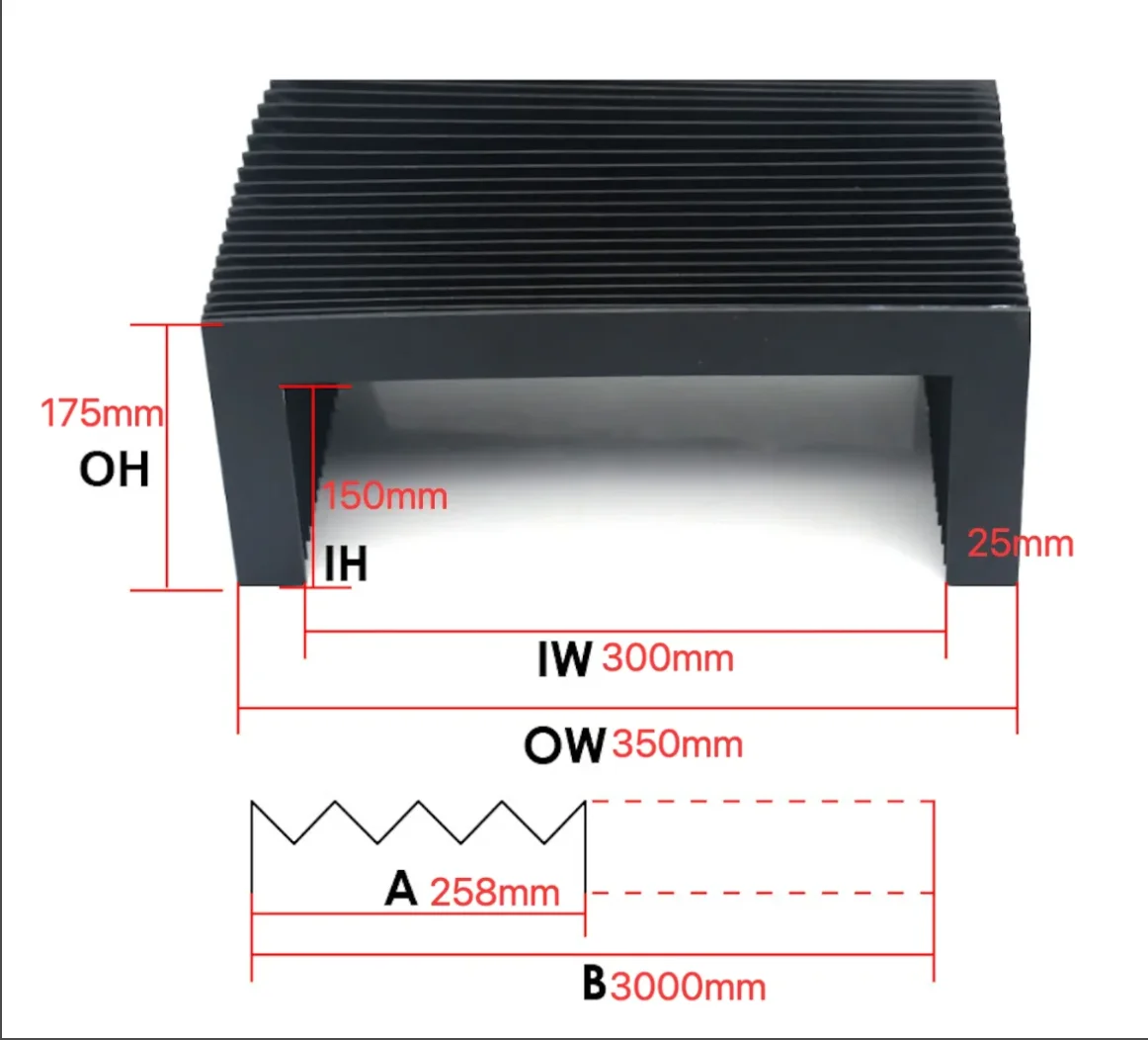 

Customized dust cover Lmax = 3000mm water proof material