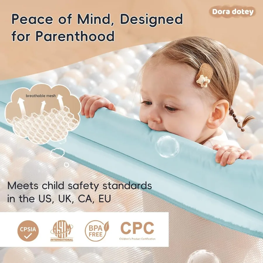 روضة أطفال، روضة أطفال قابلة للطي، شكل وحجم قابل للتعديل، ساحات لعب كبيرة لسلامة الأطفال الصغار (71 × 79 أخضر) #5