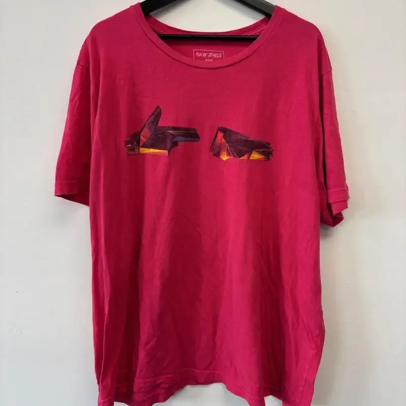 Run The Jewels T Shirt Mens 2XL Pink Hip Hop Rap Band Concert Tour