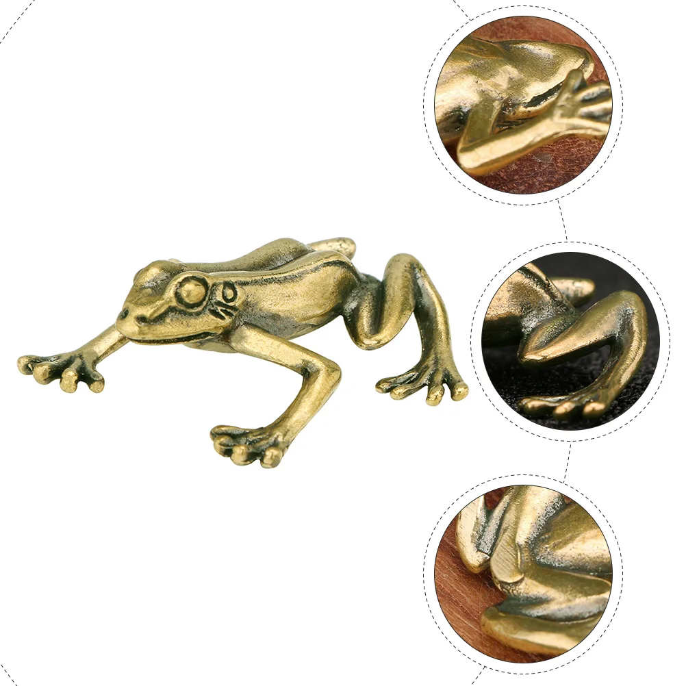 

Brass Toad Goldendoodle Ornament Craft Statues Cabinet Car Animal Decor Exquisite Frogs
