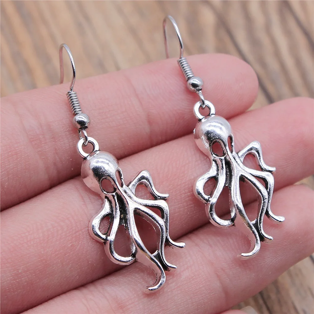 Dropshipping Drop Earrings Fashion Handmade Simple Design 2 Colors Octopus Pendant Earrings