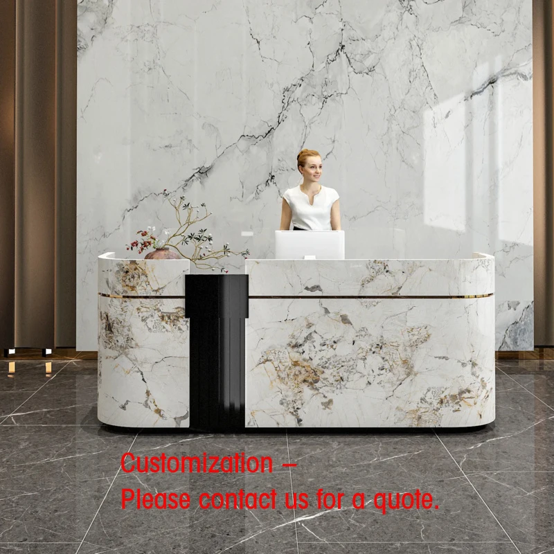 custom.Modern Wood Luxury Reception Desk Hospital Hotel Retail & Commercial Premises