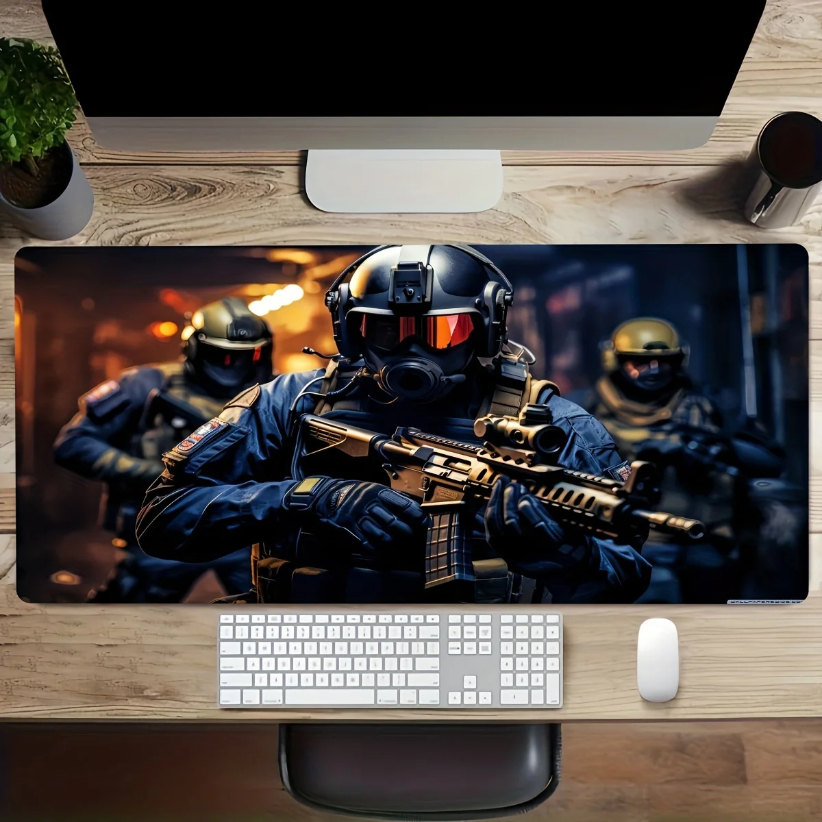 Large Gaming Soldier Pattern Large Graphic Desktop Mouse Pad Non-Slip Desk Pad for Office PC Laptop Gaming for Desk Accessory