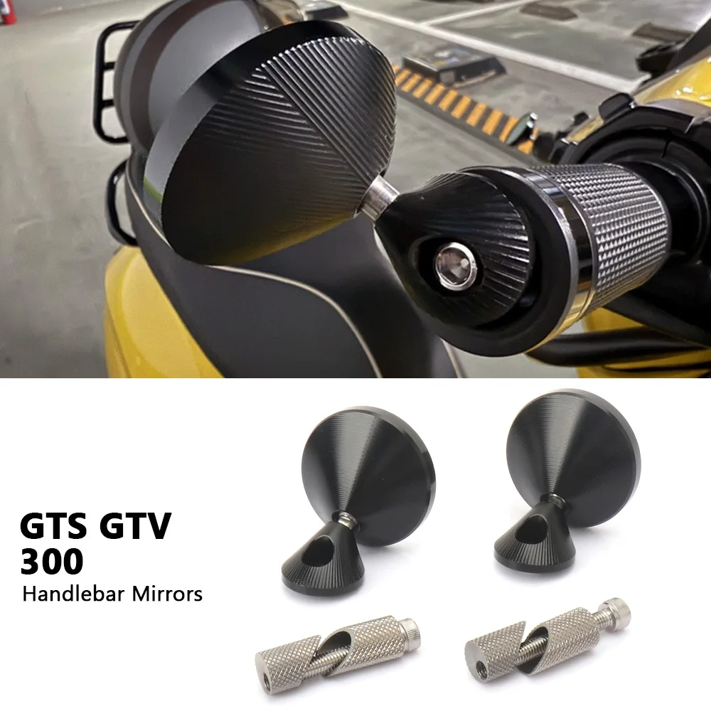 

Motorcycle Accessories Handlebar End Rearview Mirrors 47MM Glass Side Mirror For Vespa GTS300 GTV300 GTV GTS 300