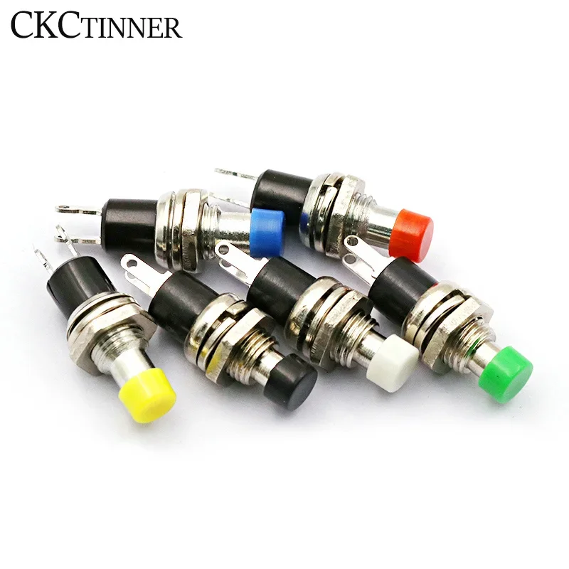 5pcs PBS-110 7mm Momentary Push button Switch Press the reset switch Momentary On Off Push Button Micro Switch Normally Open NO