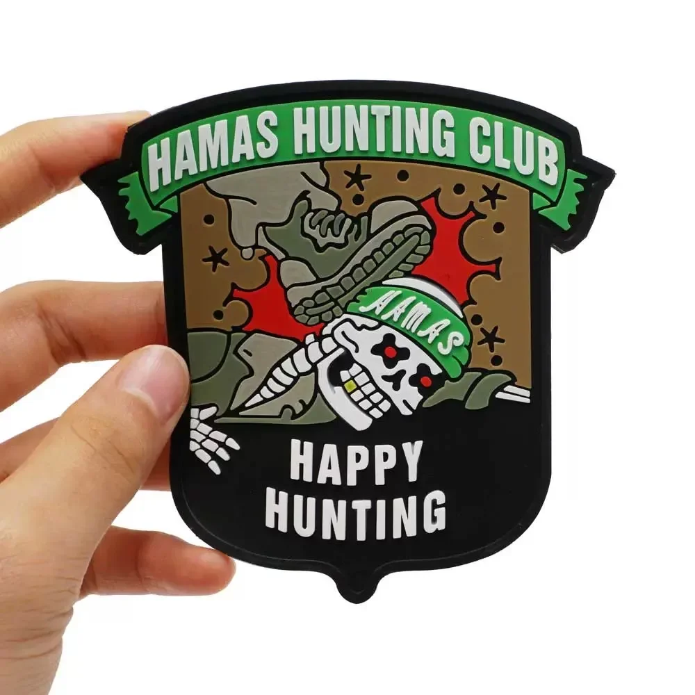 HUNTING CLUB Tactical Embroidery Patches for Clothing PVC Morale Badge Armband Backing for Backpacks Military Accessory Sticker