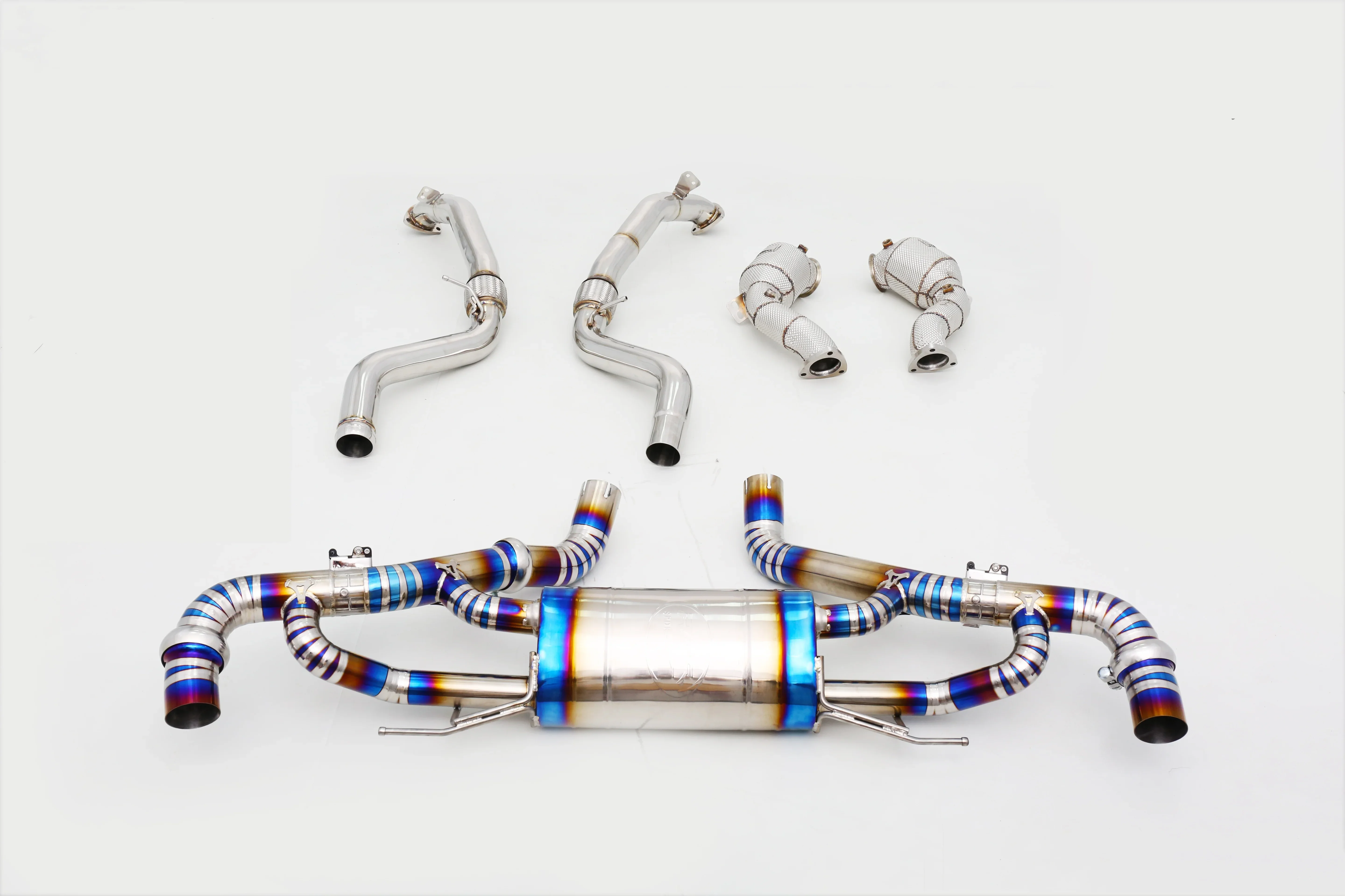 Custom Designed 4.0T V8 Exhaust System 304 Stainless Steel/Titanium Valved Exhaust Pipes