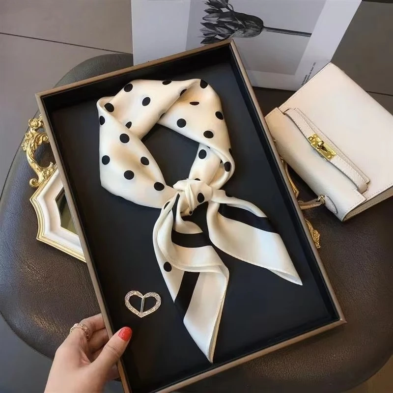 High-end-Seide Schal Dame 70*70 cm Seide Quadrat Schal Frauen Weiche Satin Haarband Halstuch Krawatte Weibliche stirnband Foulard Tasche Band – Detail 8