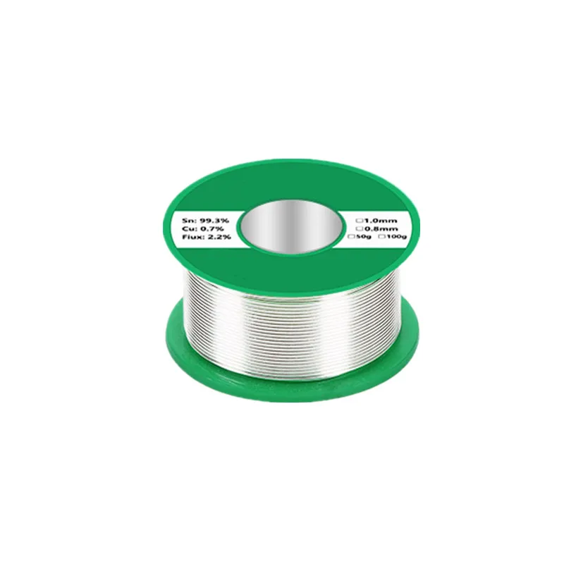 1 قطعة 50 جرام-100 جرام خالية من الرصاص لحام القصدير سلك 0.8-1.0 مللي متر Sn99.3/Cu0.7 الخالية من الرصاص الصنوبري الأساسية لحام كهربائي RoHs #2