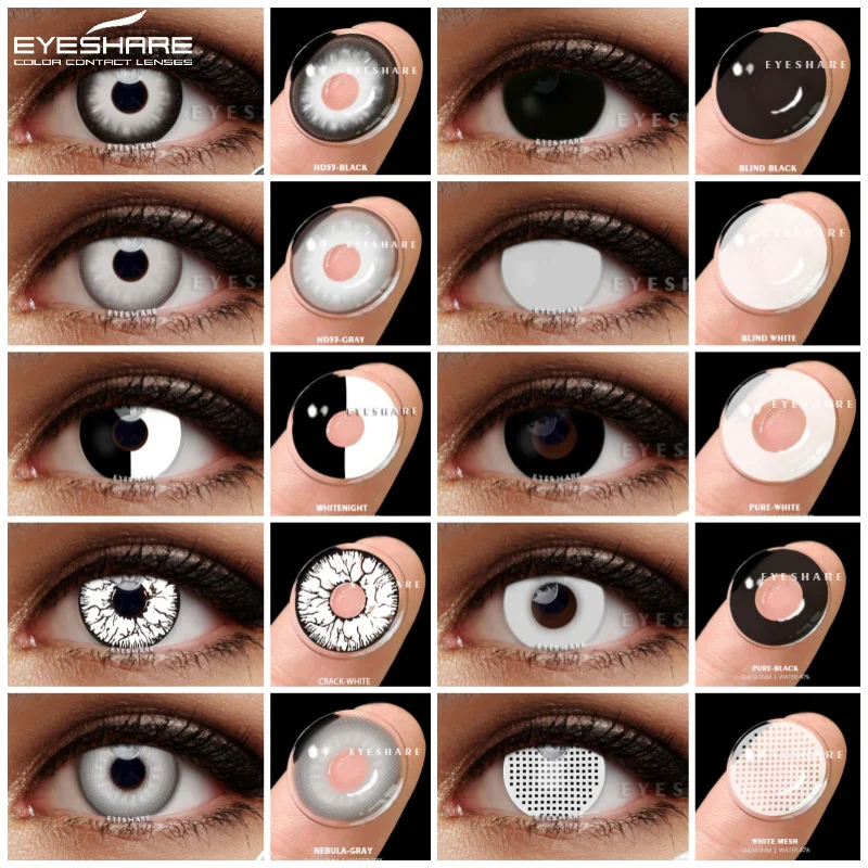 EYESHARE Colored Contact Lenses For Eyes 1Pair Cosplay Anime Lens Yearly Cosmetics Contact Lenses Halloween Lenses Beauty Makeup