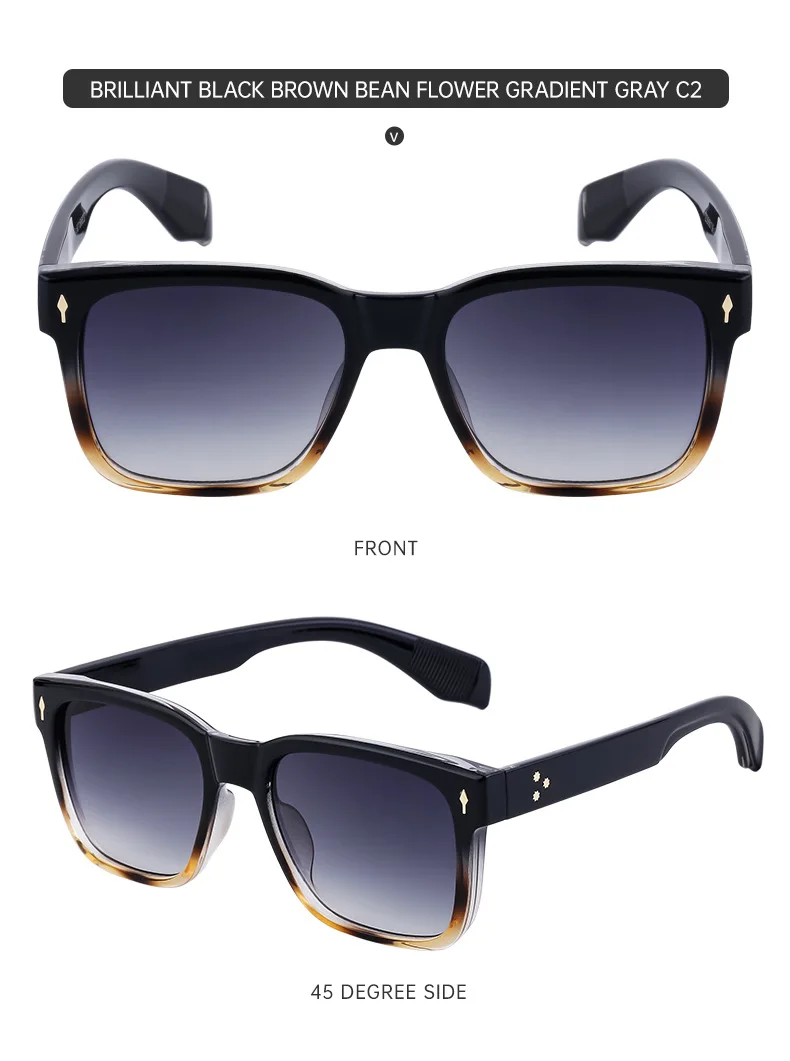 Neue quadratische Sonnenbrille für Männer Vintage Designer Sonnenbrille Frauen trend ige Luxus Retro Mode Brille Gafas de Sol Hombre Zonnebril – Detail 12