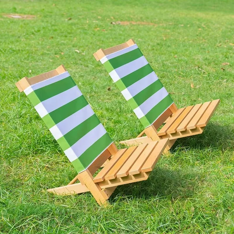 Portable Folding Chair for Adults & Kids, Modern Simple Beech Wood Seat for Camping Fishing Beach Outdoor