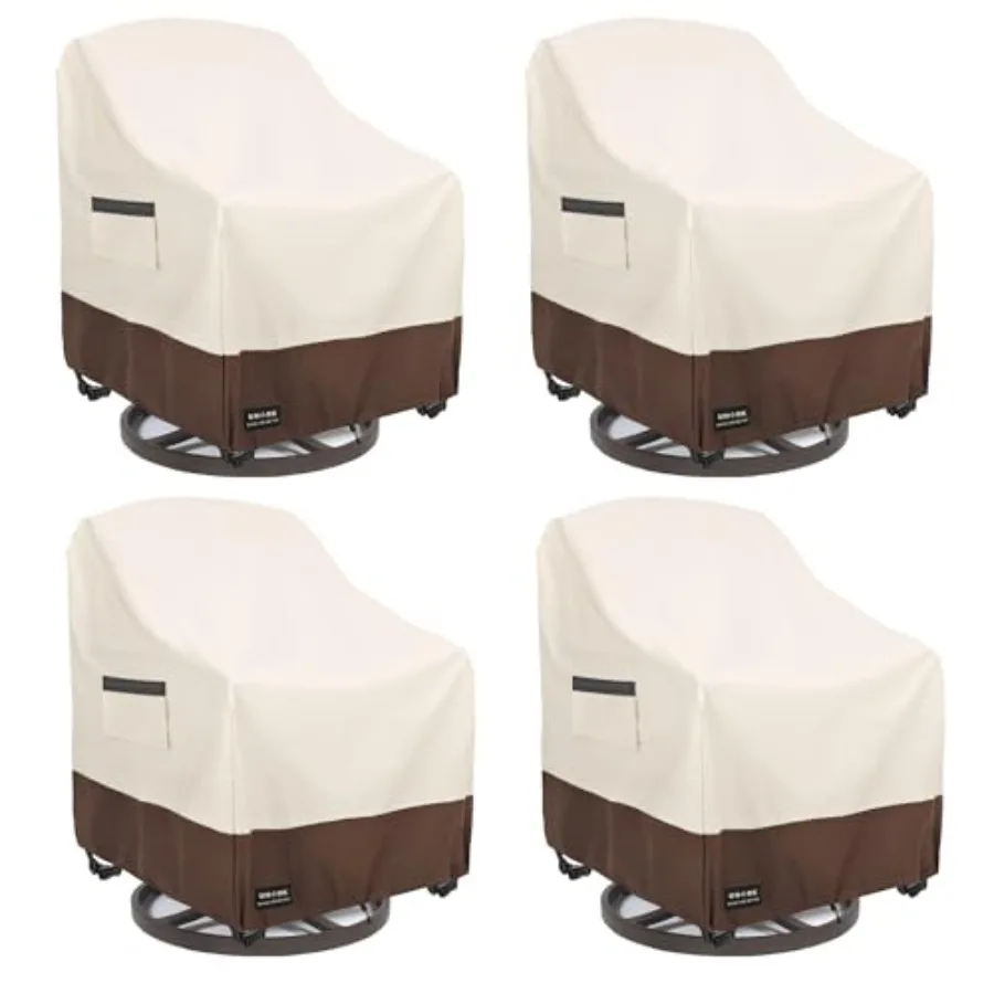 

Чехлы для уличных поворотных кресел, 4 шт., 600D, водонепроницаемые, сверхпрочные, для садовой мебели