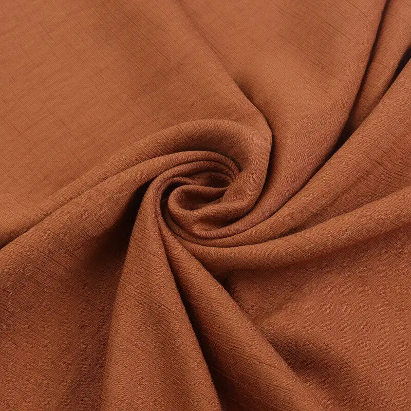 Caramel Fine Crinkled Textured Fabric Premium Lightweight Early Autumn for Fashion Summer Dress Shirt DIY Sewing Accessories