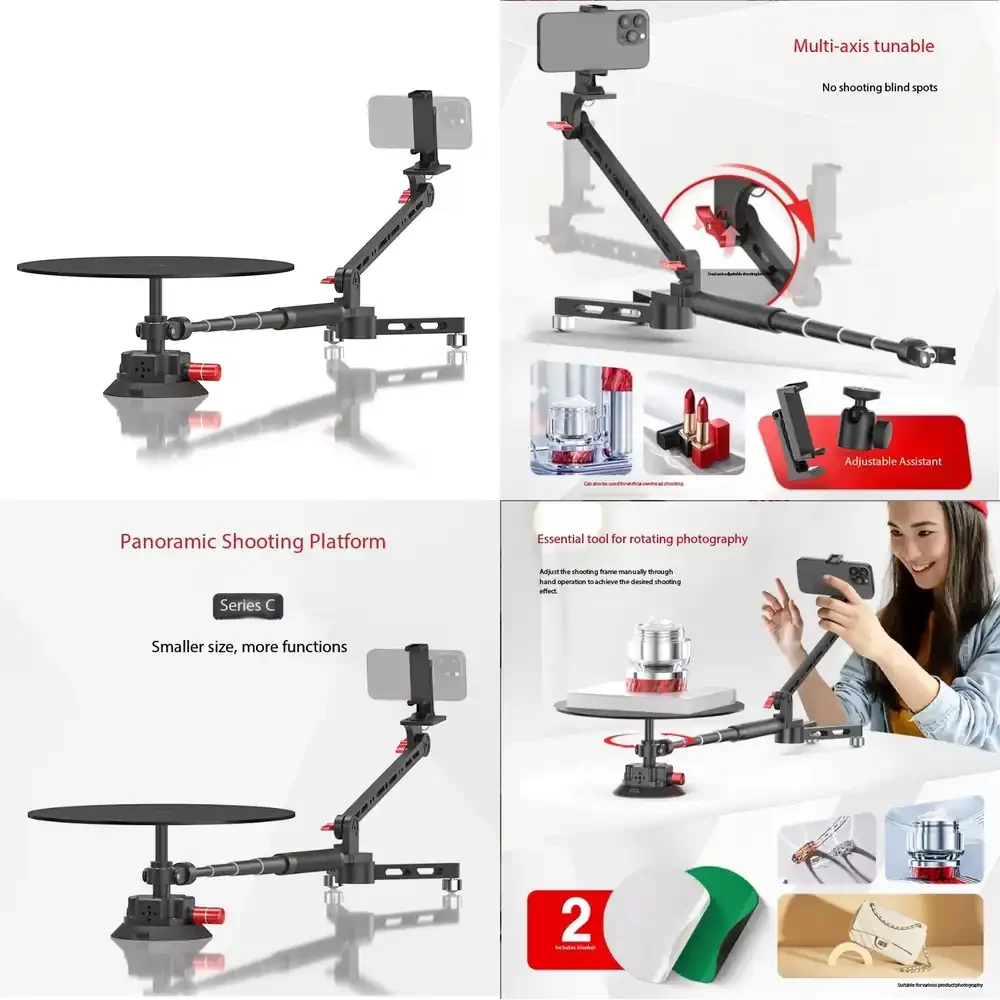 New Arrival 30cm 360 Rotating Platform Manual Shooting Turntable Aluminum Alloy for Smartphone iPad Camera