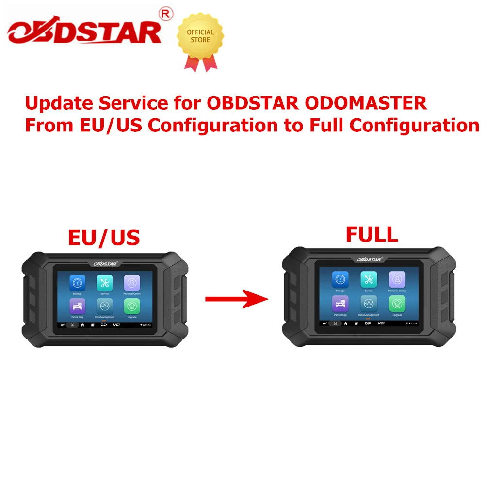 

Update Service for OBDSTAR ODOMASTER From EU/US Configuration to Full Configuration