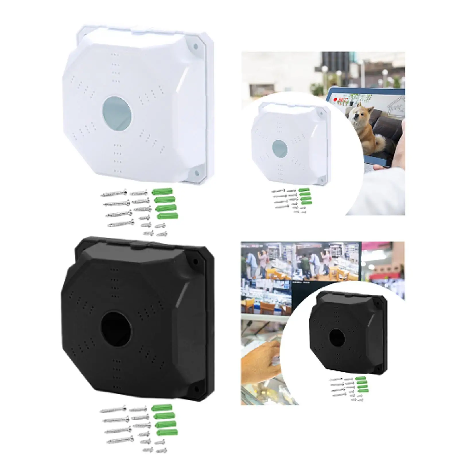 Dome Camera Mount Box Wear Resistant Accessories Junction Outlet Box for Security Camera Office Home Surveillance Cameras Indoor