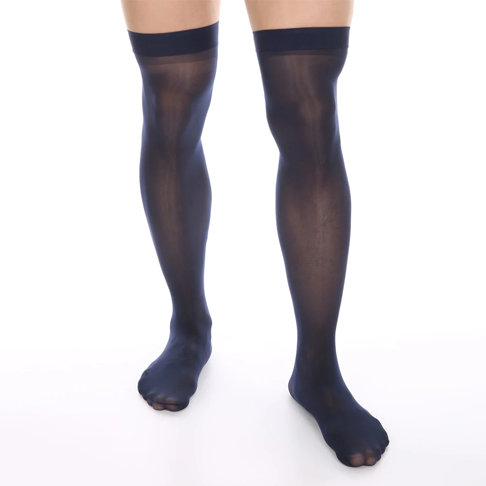 1 Pair Men\\\\\\\'s Oil Shiny Business Stockings Stretchy Knee High Long Socks Hoisery Sheer Thin Pantyhose Sexy Business Socks