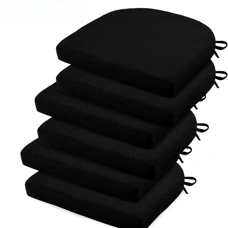 6 Pack Chair Cushions for Dining Chairs 5.08cm Thick Chair Pads with Tie-Back Anti-Slip Washable Seat Cushions for Chair 16X16In