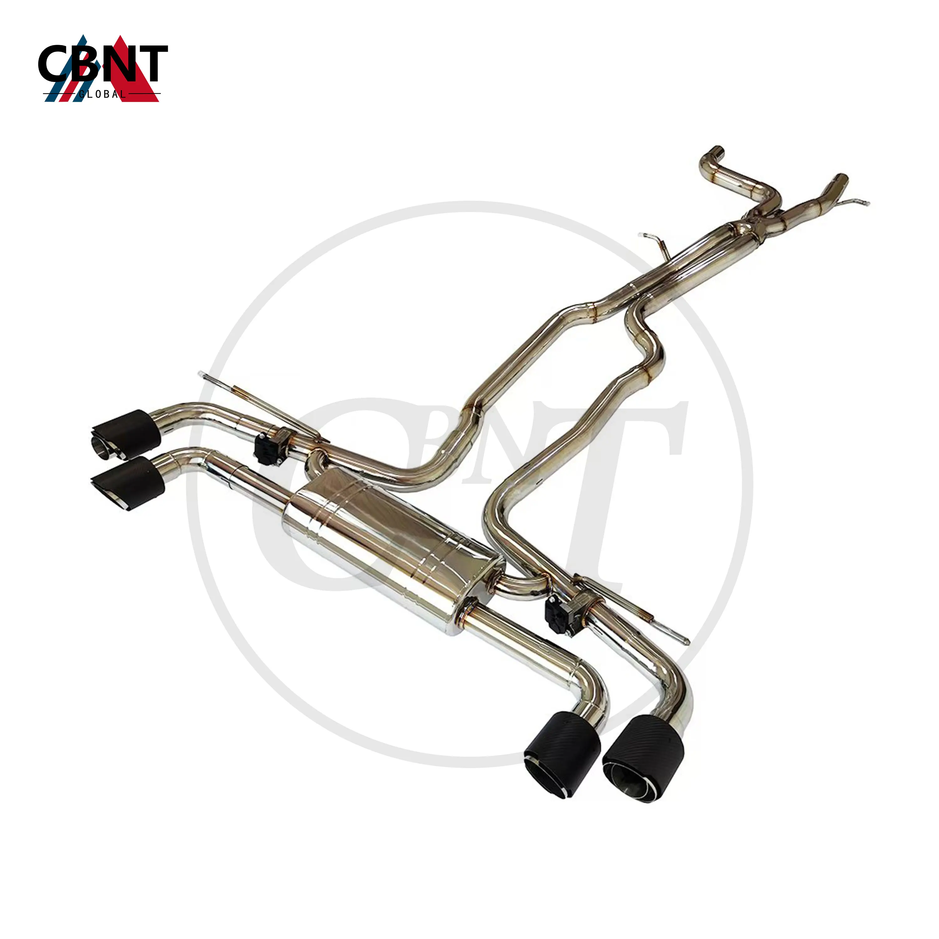 CBNT Valved Exhaust-pipe Catback  Car Exhaust Muffler for Porsche Cayenne 957 3.0T SS304 Exhaust Systems