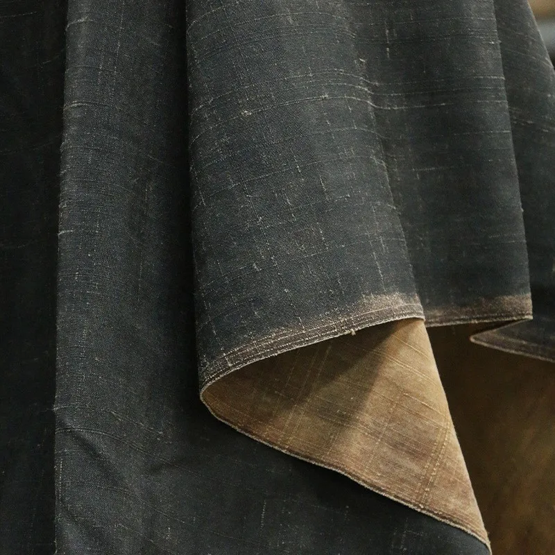 

This is a designer's fabric with wabi-sabi style and artistic flair made from old oak silk Xiangyunsha