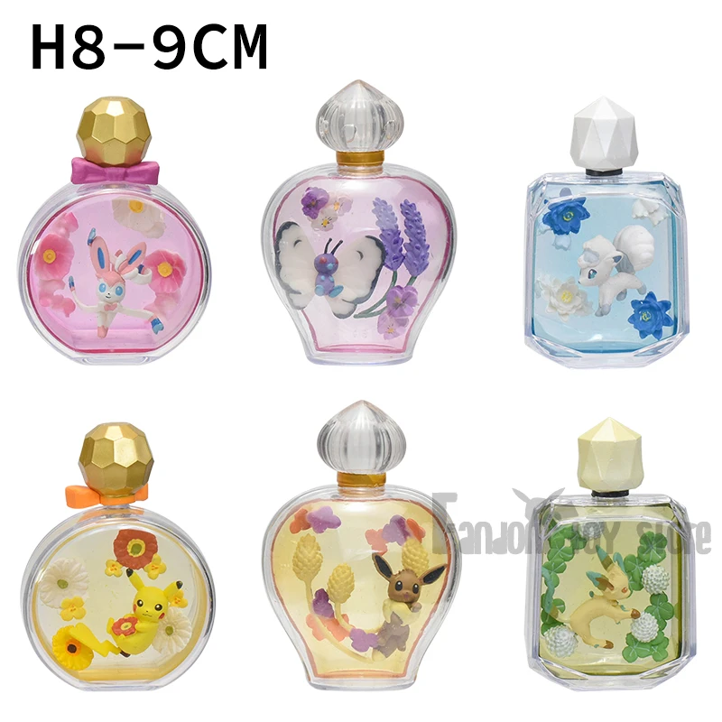 Pokemon Figures Set Perfume Bottle Designs 6 PCS/Set Umbreon Sylveon Leafeon Vulpix Butterfree Mew Dragonair Shaymin PVC Toy