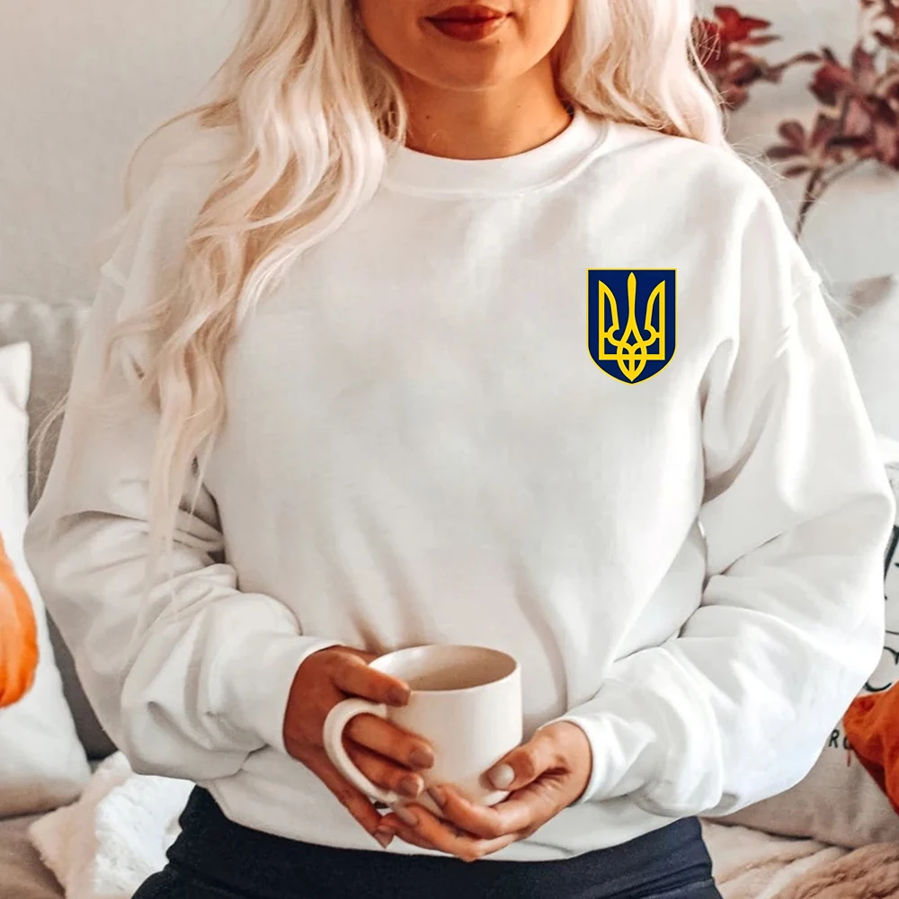 Sudadera con capucha de Trident de Ucrania, jersey de cuello redondo Vintage Unisex, bandera del ejército, Zelenskyy, Ucrania