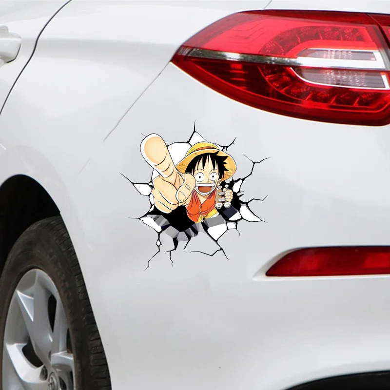 9 Styles 1PC Car Reflective Stickers Auto Accessories Scratches Cover Window Body Sticker Motor Anime For One Piece Car Styling