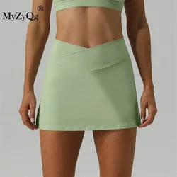 MyZyQg Women Tennis Skirt Slim-fit Yoga Short Skirt Breathable Mini Skirt Running Fitness Release Light Sports Skirt