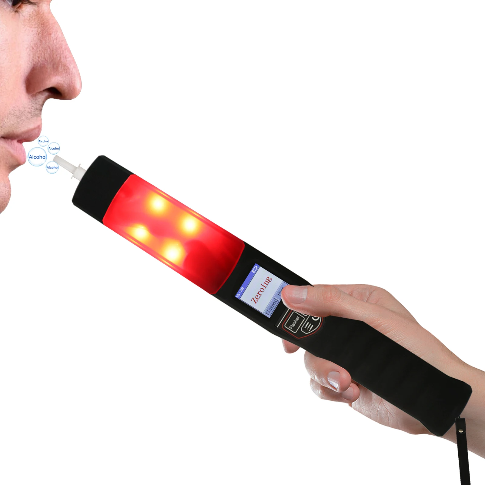 Professional Breathalyzer Pump Suction Alcohol Detector Gas Analyzer Accurate Tester Model AT7200 Fuel Cell Semiconductor