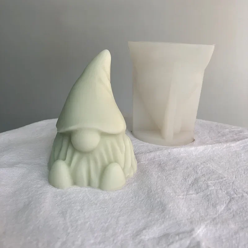 Santa Claus Elf Aromatherapy Candle Silicone Mold DIY Christmas Dwarf Dropping Plaster Silicone Mold