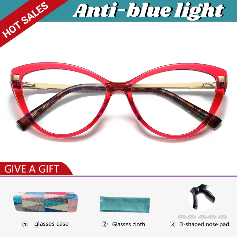 VKYEE Cat Eye Photochromic Anti Blue Ray Reading Glasses Women Myopia Hyperopia Prescription Custom Optical Eyeglasses PFD2111