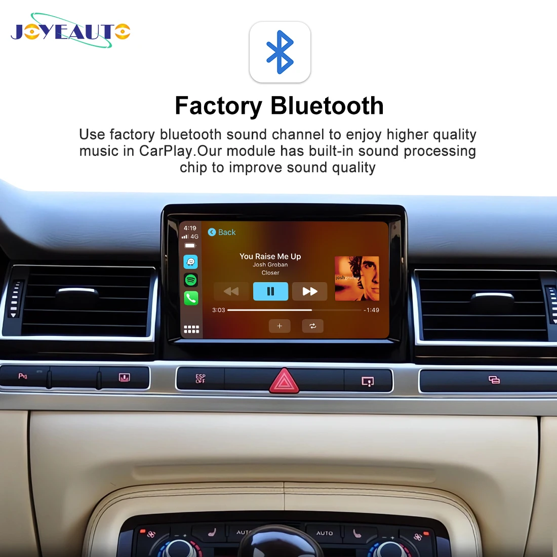 Joyeauto kabelloses apfel carplay für audi a4 b8 a6 c6 mmi 2g 2011-2015 android auto spiegel-link auto spielen retro fit spiegel airplay