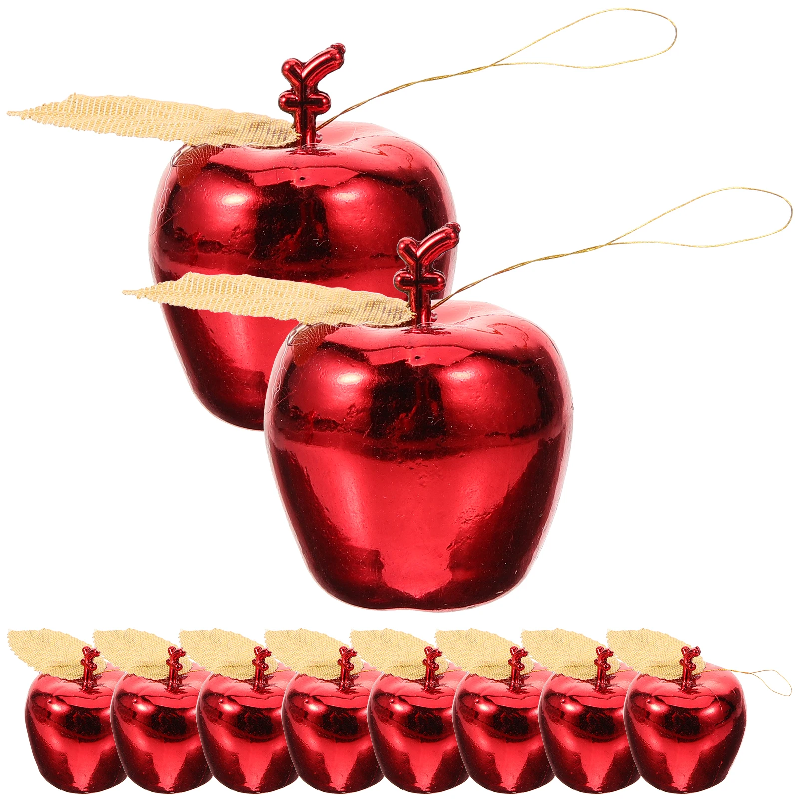 

24pcs Christmas Tree Apple Pendant Gold naments Xmas Decoration Hanging Gadgets Bright Colors Home Office Decor