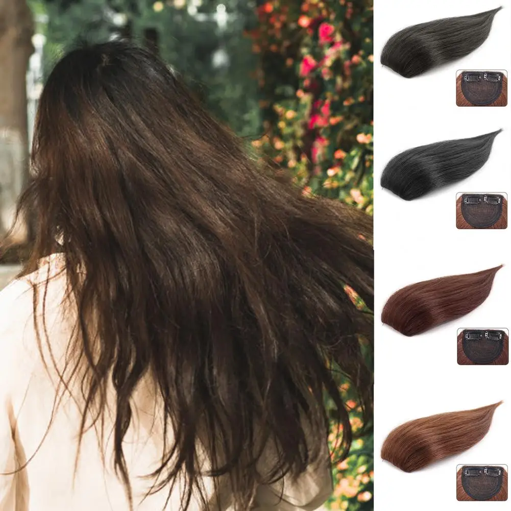 

Synthetic 20cm/30cm Invisible Straight Pads Clip In One Piece Hair Extension Top Side Cover Fluffy Hairpiece For Women