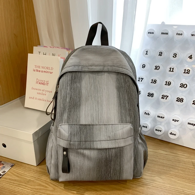 

Large Capacity Nylon Casual Simple Backpacks Zipper Solid Durable Couple Style Retro Shoulder Bags for Unisex 2025 Hot Sale