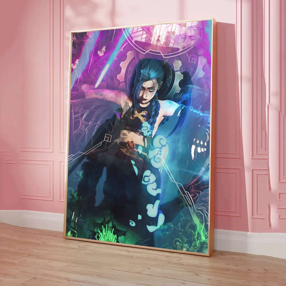 ملصق لعبة أنيمي من Arcane L LOL Jinx ، ملصقات لاصقة ، ورق كرافت عتيق ، ملصق ، غرفة ذاتية الصنع ، بار ، مقهى ، فن جمالي ، لوحة جدارية #3