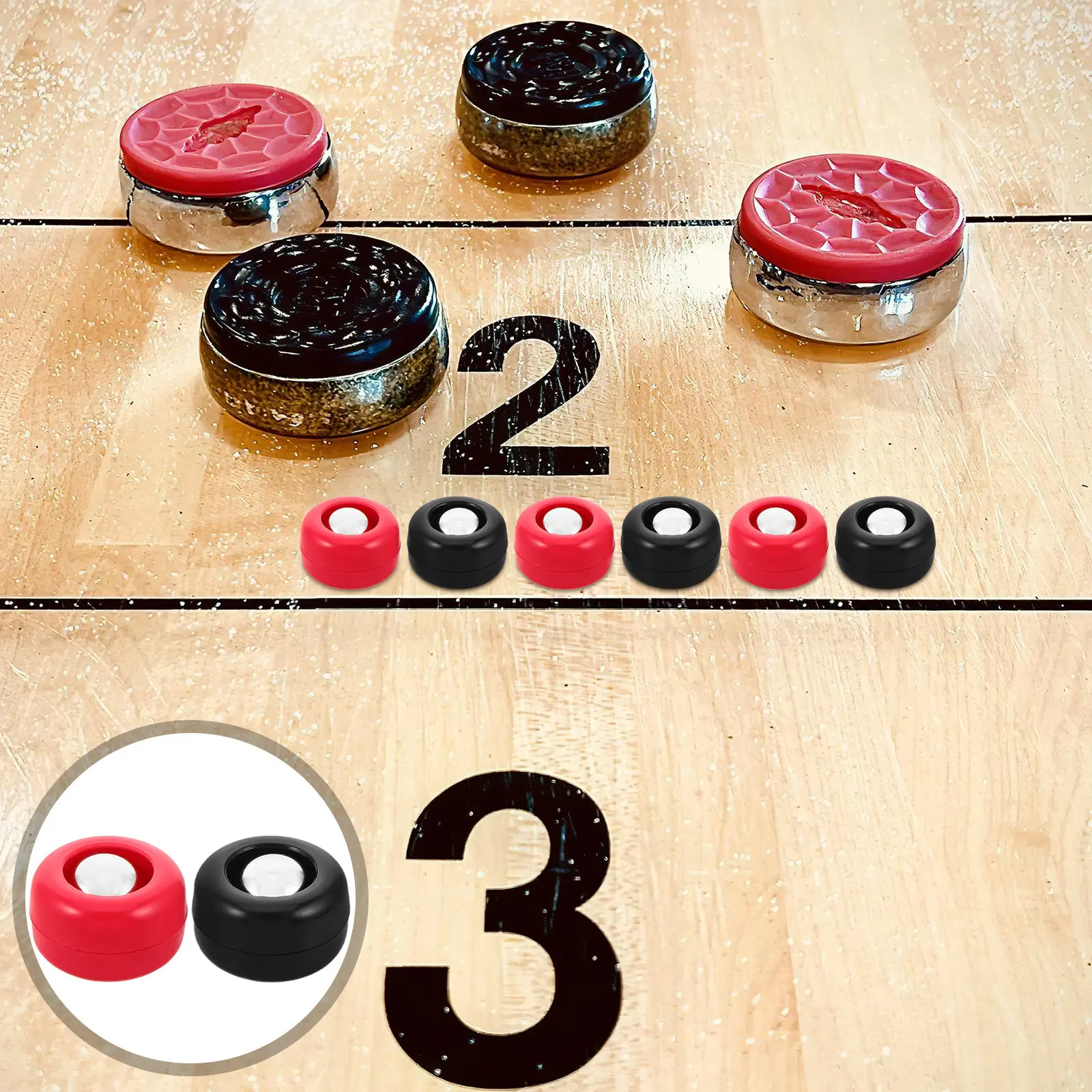 

16Pcs Mini Tabletop Shuffleboard Replacement Pucks Rollers Curling Game Accessories for Home Party Desktop Shuffleboard