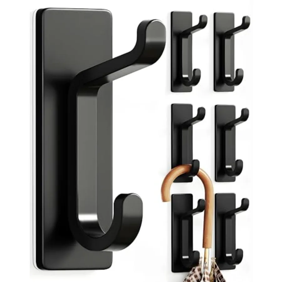 

Wall Hooks for Coat and Towel: 13LB Strong Adhesive Door Hanger Stick on